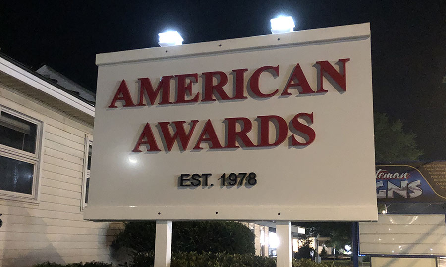 Image of American Awards Sign for American Awards of Augusta, Maine